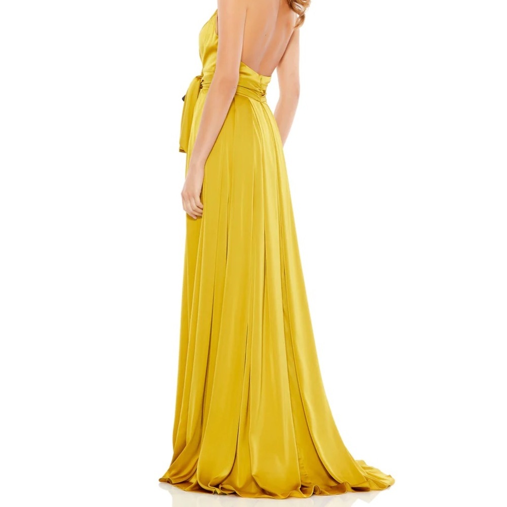 (80) BNWT MAC DUGGAL CHARMEUSE HALTER STRAP SOFT TIE WAIST GOWN #26531 - Picture 5 of 12